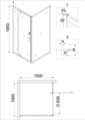 Душевое ограждение Niagara Nova NG-0200-08ВLACK (100х100х195) квадрат,черный,дверь распашная,стекло с рисунком,1 место _02000831BLACK
