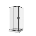 Душевое ограждение Niagara Nova NG-6809-08ВLACK (100х100х195) квадрат,черный,двери раздвижные,стекло прозрачное,1 место 68090811BLACK