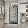 Дверь в нишу Niagara Nova NG-83-8AB (80х195) черный,дверь распашная,стекло прозрачное,1 место NG-83-8AB