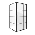 Душевое ограждение Niagara Nova NG-0290-08ВLACK (90х90х195) квадрат,черный,дверь распашная,стекло с рисунком,1 место _02900831BLACK
