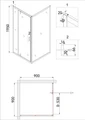 Душевое ограждение Niagara Nova NG-0290-08ВLACK (90х90х195) квадрат,черный,дверь распашная,стекло с рисунком,1 место _02900831BLACK