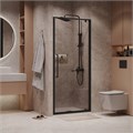 Дверь в нишу Niagara Nova NG-85-8AB (80х195) черный матовый,стекло прозрачное,дверь распашная,1 место NG-85-8AB