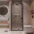 Дверь в нишу Niagara Nova NG-85-8AB (80х195) черный матовый,стекло прозрачное,дверь распашная,1 место NG-85-8AB