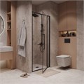Дверь в нишу Niagara Nova NG-85-8AB (80х195) черный матовый,стекло прозрачное,дверь распашная,1 место NG-85-8AB