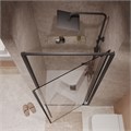 Дверь в нишу Niagara Nova NG-85-8AB (80х195) черный матовый,стекло прозрачное,дверь распашная,1 место NG-85-8AB