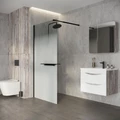 Душевая перегородка Niagara Nova NG-582-10BLACK (100х200) черный матовый,стекло белый градиент,1 место NG-582-10BLACK