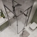 Душевое ограждение Niagara Nova NG-6831-34ВLACK (90х90х195) квадрат,черный матовый,двери распашные,стекло прозрачное,1 место NG-6831-34BLACK