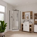 Душевое ограждение Niagara Nova NG-6834-08ВLACK (100х100х195) трапеция,черный,дверь распашная,стекло прозрачное,1 место 68340811BLACK