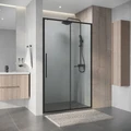Дверь в нишу Niagara Nova NG-34-11AGR (110х195) раздвижная,графит,стекло прозрачное,1 место NG-34-11AGR