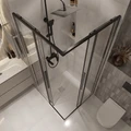 Душевое ограждение Niagara Nova NG-6824-34ВLACK (100х100х195) квадрат,черный матовый,двери раздвижные,стекло прозрачное,1 место NG-6824-34BLACK