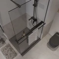 Душевая перегородка Niagara Nova NG-670-80ВLACK (80х195) черный матовый,стекло прозрачное,с полкой,1 место NG-670-80ВLACK