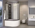 Душевая кабина Niagara Ultra NG-1910-01L (120х80х220) высокий поддон(48см),черный,стекло тонированное,4 места 19100134L