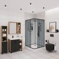 Душевая кабина Niagara Premium NG-6902-01GQ BLACK (100х100х210) низкий поддон(16 см),черный,стекло тонированное,4 места 69020134GQBLACK