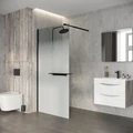 Душевая перегородка Niagara Nova NG-582-90BLACK (90х200) черный матовый,стекло белый градиент,1 место NG-582-90BLACK