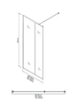 Душевая перегородка Niagara Nova NG-481-12FBLACK (120х200) черный матовый,стекло рифленое/тонированное,1 место NG-481-12FBLACK