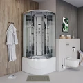 Душевая кабина Niagara Ultra NG-709-01 (100х100х220) высокий поддон(48см),стекло прозрачное с рисунком,4 места 7090164