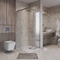 Душевое ограждение Niagara Nova NG-6630-34 (100х100х195) квадрат,хром,двери раздвижные,стекло прозрачное,1 место NG-6630-34