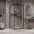 Душевое ограждение Niagara Nova NG-6835-34ВLACK (100х100х195) квадрат,черный матовый,двери раздвижные,стекло прозрачное,1 место NG-6835-34BLACK