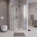 Душевое ограждение Niagara Nova NG-3627-34 (100х100х195) четверть круга, хром,двери раздвижные,стекло шиншилла,1 место NG-3627-34