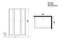 Душевой уголок Niagara Eco NG-018-14Q BLACK (100х80х195) низкий поддон(13см),черный,стекло мозаика,2 места _0181452Q