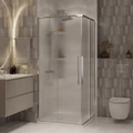 Душевое ограждение Niagara Nova NG-3624-34 (100х100х195) квадрат,хром,двери раздвижные,стекло шиншилла,1 место NG-3624-34