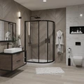 Душевое ограждение Niagara Nova NG-6821-08ВLACK (120х80х195) асимметрия,черный,двери раздвижные,стекло прозрачное,1 место 682108111BLACK