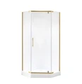 Душевое ограждение Niagara Nova NG-6434-08GOLD (100х100х195) трапеция,золото,двери распашные,стекло прозрачное,1 место 64340811GOLD