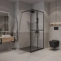 Душевая перегородка Niagara Nova NG-686-12BLACK (120х195) черный матовый,стекло прозрачное,1 место NG-686-12BLACK