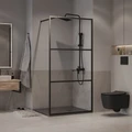 Душевая перегородка Niagara Nova NG-688-90BLACK (90х195) черный матовый,стекло прозрачное,1 место NG-688-90BLACK