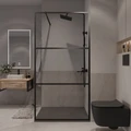 Душевая перегородка Niagara Nova NG-688-90BLACK (90х195) черный матовый,стекло прозрачное,1 место NG-688-90BLACK