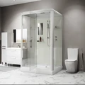 Душевая кабина Niagara Standart ST120/90/15Q (120х90х215) прямоугольник,поддон 15см,распашная,проф.белый,3 места ST120/90/15Q