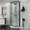 Душевой уголок Niagara Eco NG-003-14MT (80х80х195) низкий поддон(13см),черный,стекло матовое,2 места NG-003-14MT