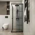 Душевое ограждение Niagara Eco NG-1009-14QKL (90х90х190) квадрат,раздвижное,черный,стекло клетка,1 место NG-1009-14QKL