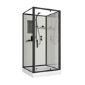 Душевая кабина Niagara Standart ST90/15Q/BL/BK (90х90х200) квадрат,поддон 15см,распашная,проф.черный,без крыши,3 места ST90/15Q/BL/BK