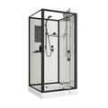 Душевая кабина Niagara Standart ST90/15Q/BL/BK (90х90х200) квадрат,поддон 15см,распашная,проф.черный,без крыши,3 места ST90/15Q/BL/BK
