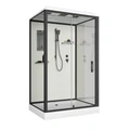 Душевая кабина Niagara Standart ST100/80/15Q/BL (100х80х215) прямоугольник,поддон 15см,распашная,проф.черный,3 места ST100/80/15Q/BL