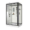 Душевая кабина Niagara Standart ST100/80/15Q/BL (100х80х215) прямоугольник,поддон 15см,распашная,проф.черный,3 места ST100/80/15Q/BL