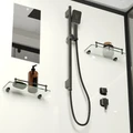 Душевая кабина Niagara Standart ST100/80/15Q/BL (100х80х215) прямоугольник,поддон 15см,распашная,проф.черный,3 места ST100/80/15Q/BL