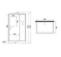 Душевая кабина Niagara Standart ST100/80/15Q/BL (100х80х215) прямоугольник,поддон 15см,распашная,проф.черный,3 места ST100/80/15Q/BL