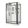 Душевая кабина Niagara Standart ST100/80/15Q/BL/BK (100х80х200) прямоугольник,поддон 15см,распашная,проф.черный,без крыши,3 места ST100/80/15Q/BL/BK