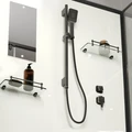 Душевая кабина Niagara Standart ST100/80/15Q/BL/BK (100х80х200) прямоугольник,поддон 15см,распашная,проф.черный,без крыши,3 места ST100/80/15Q/BL/BK