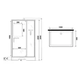 Душевая кабина Niagara Standart ST100/80/15Q/BL/BK (100х80х200) прямоугольник,поддон 15см,распашная,проф.черный,без крыши,3 места ST100/80/15Q/BL/BK