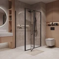 Боковая стенка Niagara Nova NG-A90B-34 (90х195) черный матовый,стекло прозрачное,1 место NG-A90B-34