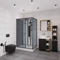 Душевая кабина Niagara Premium NG-6912-01GQL BLACK (120х80х210) низкий поддон(16 см),черный,стекло тонированное,5 мест 69120134GQLBLACK
