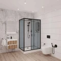 Душевая кабина Niagara Premium NG-6912-01QR BLACK (120х80х210) низкий поддон(16 см),черный,стекло тонированное,4 места 69120134QRBLACK