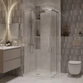 Душевое ограждение Niagara Nova NG-6623-34 (90х90х195) квадрат,двери раздвижные,хром,стекло прозрачное,1 место NG-6623-34