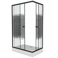 Душевой уголок Niagara Eco NG-012-14Q BLACK(120х80х195) низкий поддон(13см),черный,стекло мозаика,2 места _0121452QB