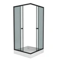 Душевой уголок Niagara Eco NG-009-14QT (90х90х195) низкий поддон(13см),черный,стекло тонированное,2 места _0091432QT