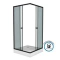 Душевой уголок Niagara Eco NG-009-14QT (90х90х195) низкий поддон(13см),черный,стекло тонированное,2 места _0091432QT