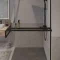 Душевая перегородка Niagara Nova NG-670-90ВLACK (90х195) черный матовый,стекло прозрачное,с полкой,1 место NG-670-90ВLACK